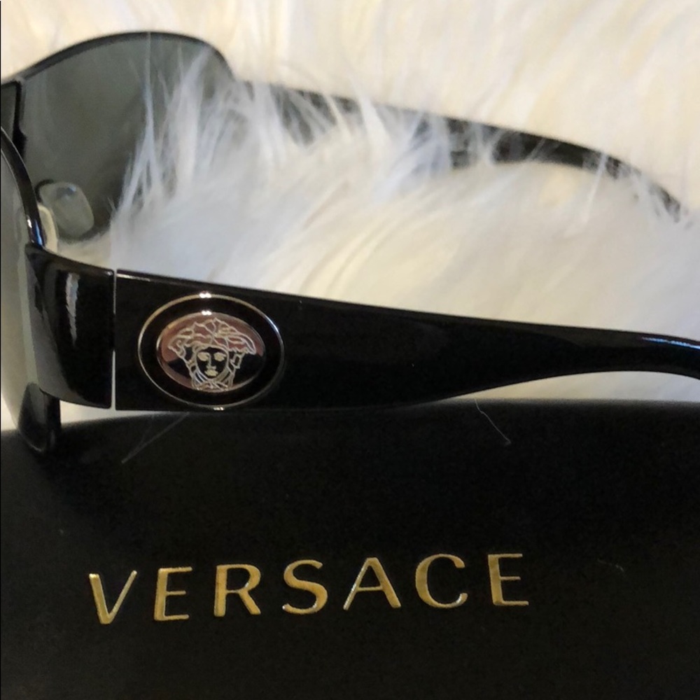 Authentic VERSACE Black Medusa Shield Sunglasses